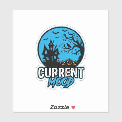 Current Mood Halloween Vintage Engraving Vector_1 Sticker