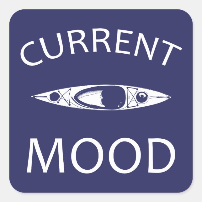 Current Mood Kayaking Square Sticker (Front)