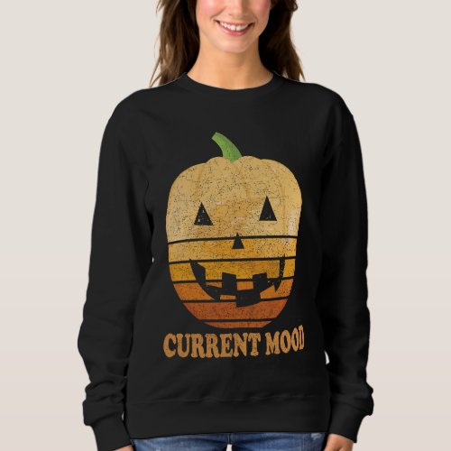 Current Mood Pumpkin Halloween Retro Sunset Sweatshirt