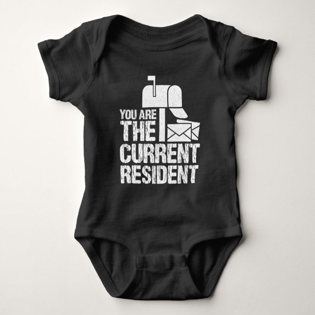 Current Resident Postman Funny Postal Workers Baby Bodysuit (Front)