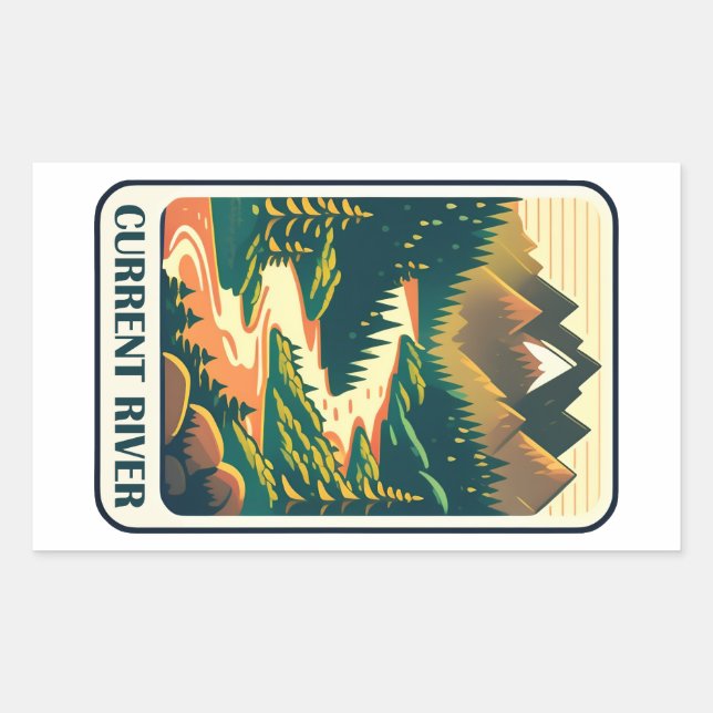 Current River Missouri Colors Rectangular Sticker (Front)
