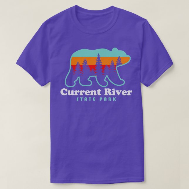 Current River State Park Missouri Bear Retro Vinta T-Shirt (Design Front)