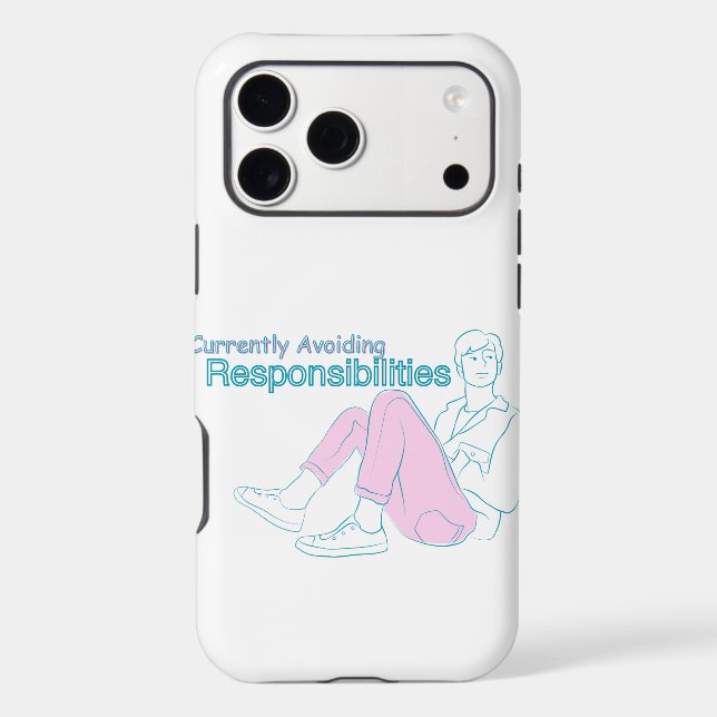 Currently Avoiding Responsibilities – Minimal Aest iPhone Case (Back)