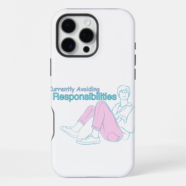 Currently Avoiding Responsibilities – Minimal Aest iPhone Case (Back)