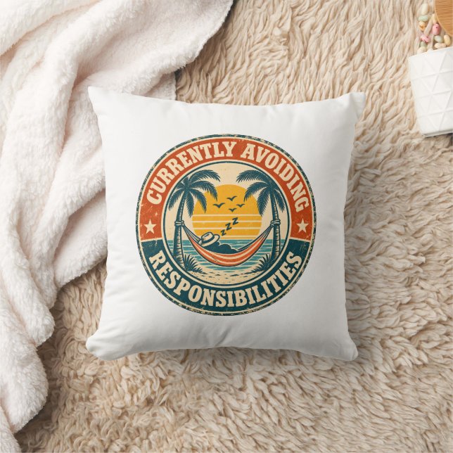 Currently Avoiding Responsibility  Throw Pillow (Blanket)
