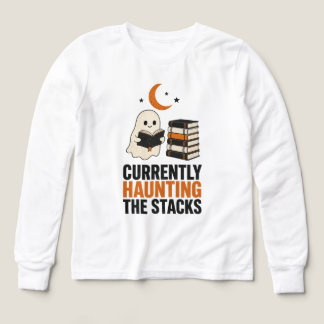 Currently Haunting the Stacks Ghost Reading Books Tri-Blend Shirts