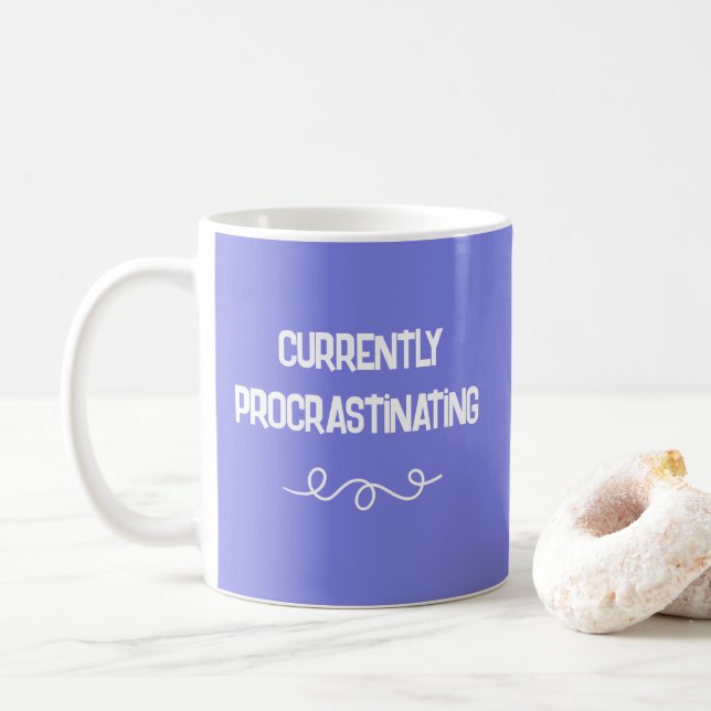 Currently Procrastinating Periwinkle Purple Mug (With Donut)