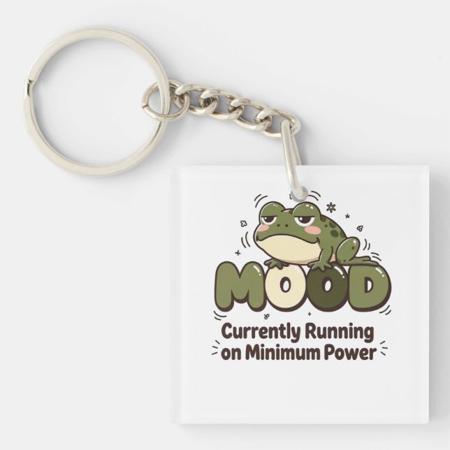 Currently Running on Minimum Power Frog Tee Keychain (Front)