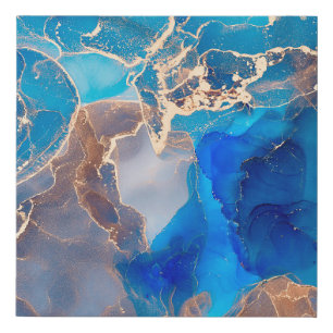 Currents of translucent hues, snaking metallic swi faux canvas print