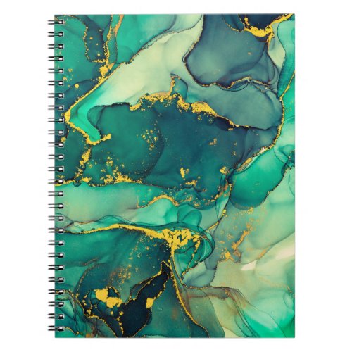 Currents of translucent hues snaking metallic swi notebook