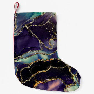 Currents of translucent hues, snaking metallic swi small christmas stocking