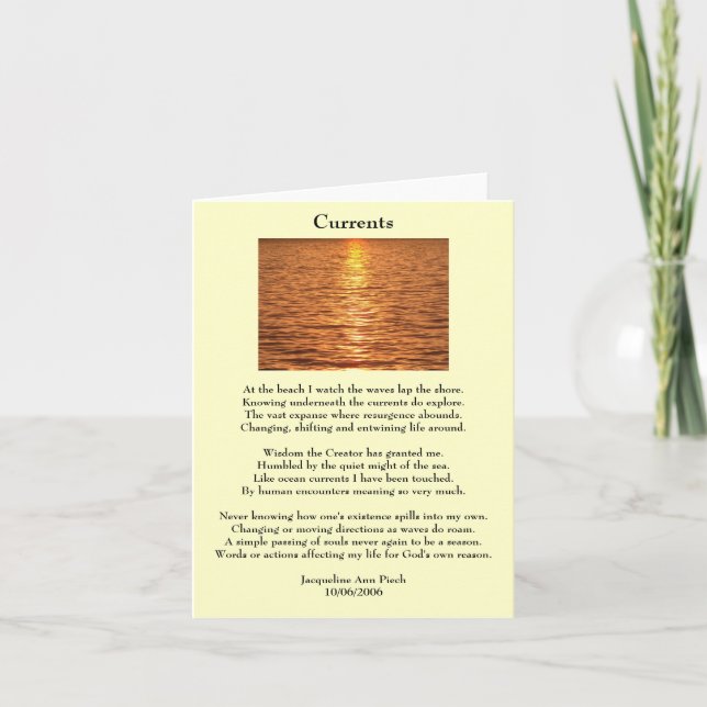 Currents Poetry Greeting Card (Front)