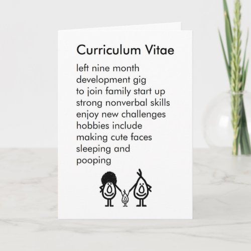 Curriculum Vitae _ a funny birth announcement poem