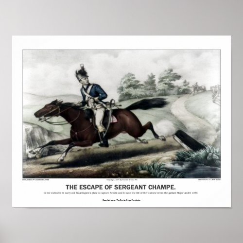 Currier and Ives _ The Escape of Sgt Champe Poster