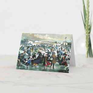 Currier & Ives - Greeting Card - Central Park Pond