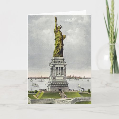 Currier  Ives _ Greeting Card _ Statue of Liberty