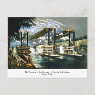 Currier & Ives - Postcard - Champions Mississippi
