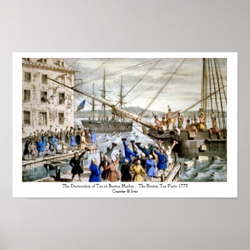 Currier  Ives _ Poster _ The Boston Tea Party