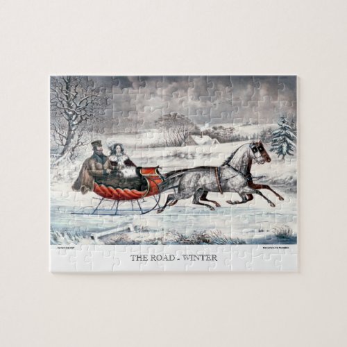 Currier  Ives Puzzle _ The Road Winter