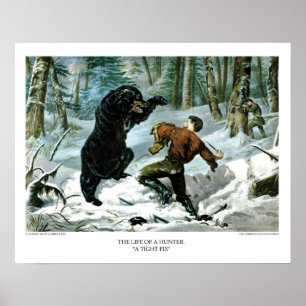 Currier & Ives: The Life of a Hunter - A Tight Fix Poster