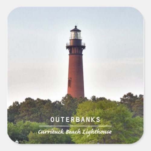 Currituck Beach Light Square Sticker