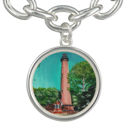 Currituck Beach Lighthouse Charm Charm Bracelet