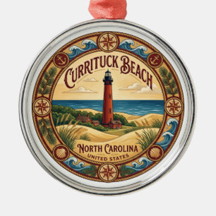 Currituck Beach Lighthouse Corolla North Carolina Metal Ornament