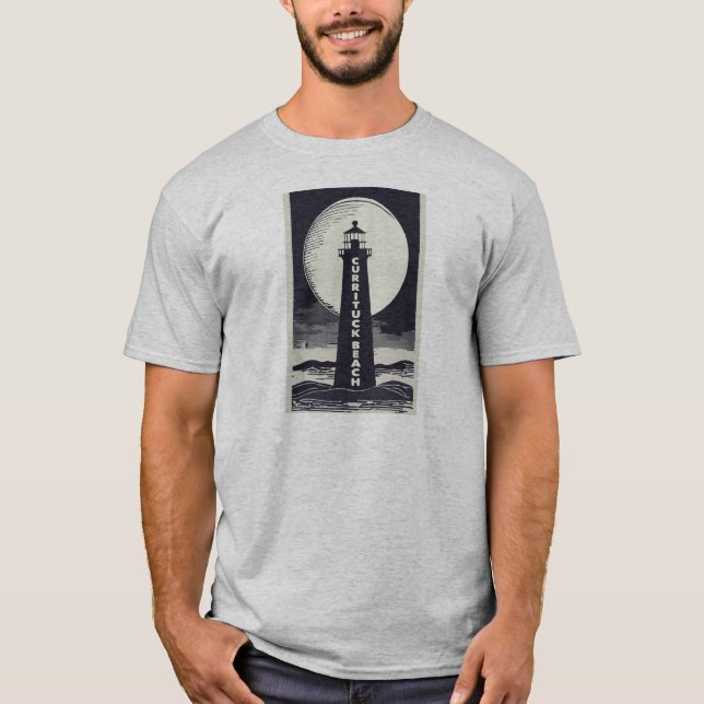 Currituck Beach Lighthouse Moon T-Shirt (Front)