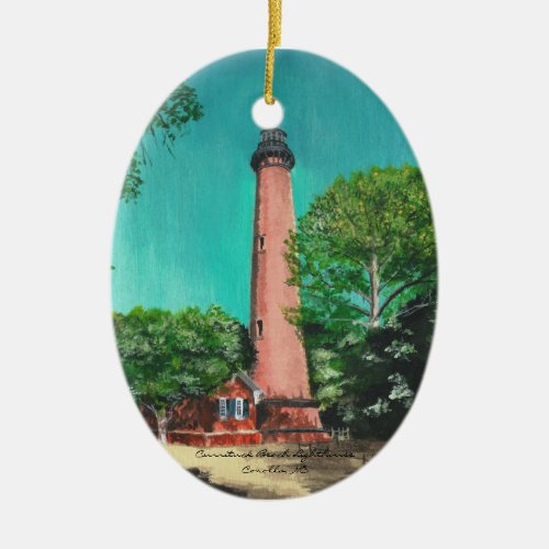 Currituck Beach Lighthouse Oval Ornament