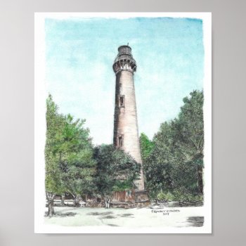 Currituck Beach Lighthouse Poster by Eclectic_Ramblings at Zazzle