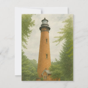Currituck Beach Lighthouse Watercolor Note Card