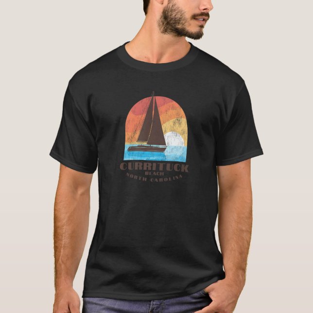 Currituck Beach NC Vacationing Sailboating Sunrise T-Shirt (Front)