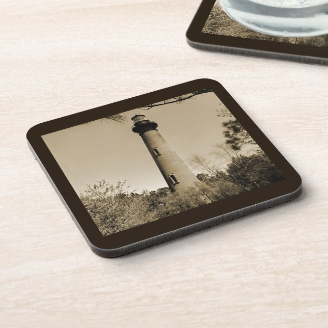 Currituck Lighthouse Beverage Coaster (Left Side)
