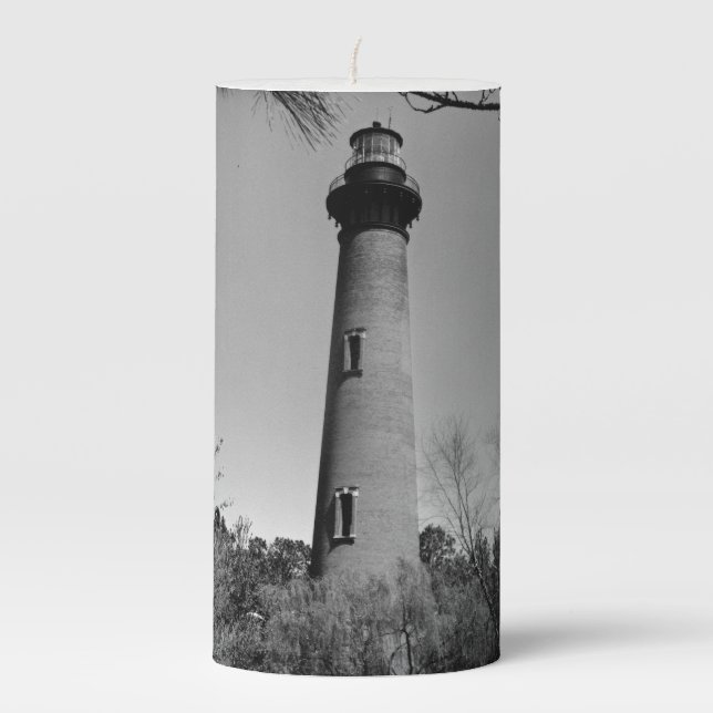 Currituck Lighthouse Pillar Candle (Front)