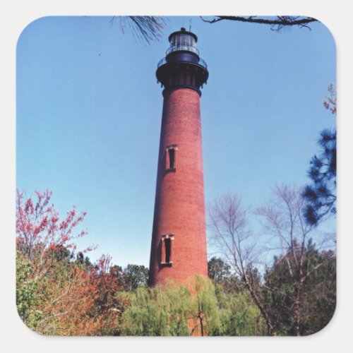 Currituck Lighthouse Square Sticker