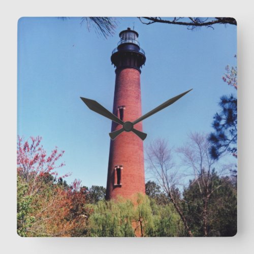 Currituck Lighthouse Square Wall Clock