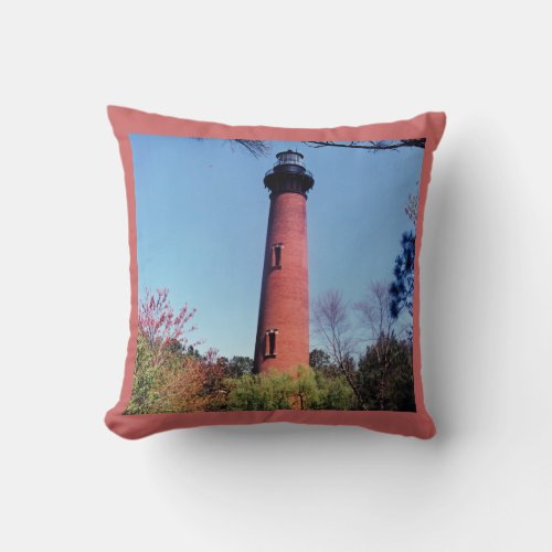 Currituck Lighthouse Throw Pillow