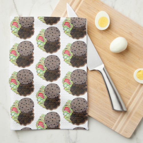 Curry Goat Rice and Peas Jamaican Caribbean Food Kitchen Towel