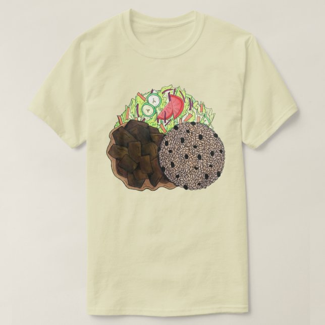 Curry Goat Rice and Peas Jamaican Caribbean Food T-Shirt (Design Front)