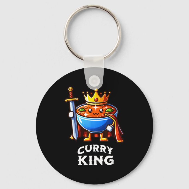 Curry King Funny Quote Curry Indian Food Lover  Keychain (Front)
