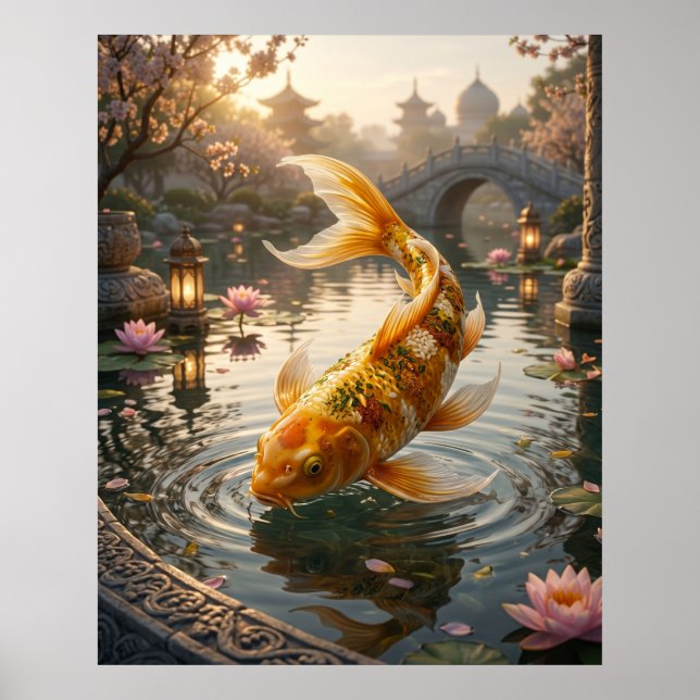 Curry Koi Palace Pond Poster (Front)