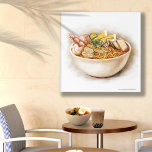 Curry Laksa Malaysia  Faux Canvas Print<br><div class="desc">Transport your taste buds to Malaysia with my Malaysian Indulgence Collection food illustration! Featuring 10 mouthwatering illustrations of iconic Malaysian dishes (check out the rest in my store), it's the perfect gift for food enthusiasts and culture lovers. From Nasi Lemak to Laksa, each illustrated design captures this culinary wonderland's vibrant...</div>