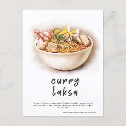 Curry Laksa Malaysia Postcard