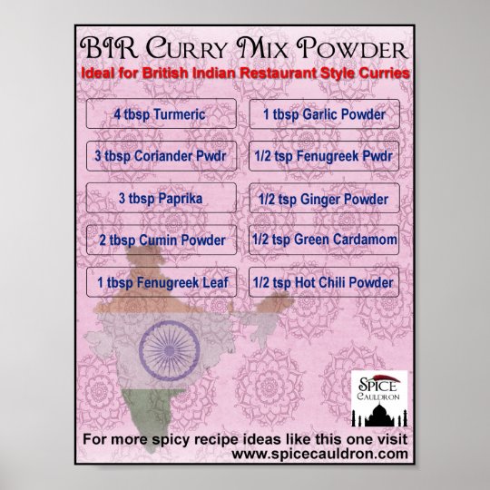 Curry Powder Recipe Poster