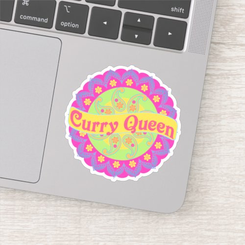 Curry Queen Indian Pattern Spicy Food Chef Sticker