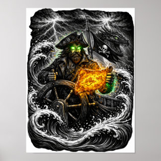 Curse of the Black Map Epic Pirate Fantasy Poster