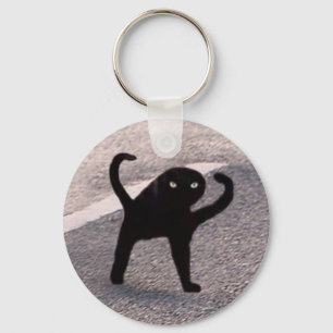 Cursed Cat Meme Double Sided Keychain