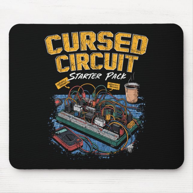 Cursed Circuit Starter Pack Funny Electronics Hall Mouse Pad (Front)