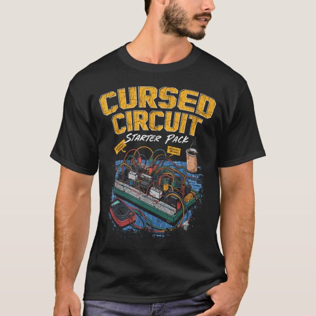 Cursed Circuit Starter Pack Funny Electronics Hall T-Shirt (Front)