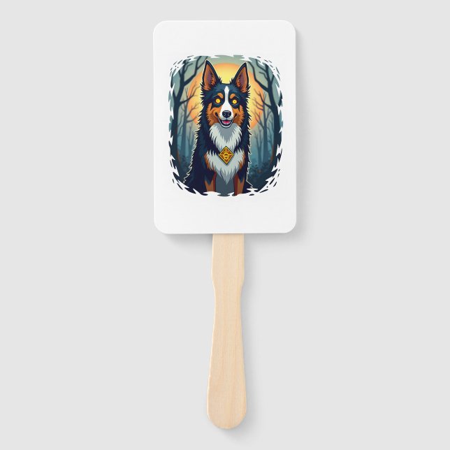 Cursed Collie Crawl Hand Fan (Front)
